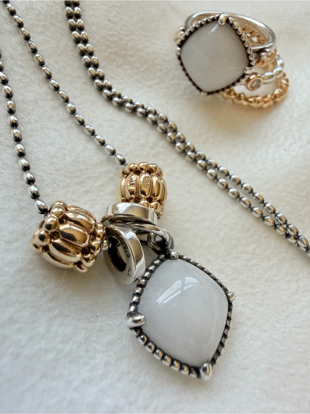 Pandora Pure Radiance Quartzite Pendant and Ring Set - item # 390333QZ